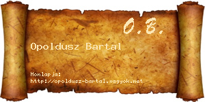 Opoldusz Bartal névjegykártya